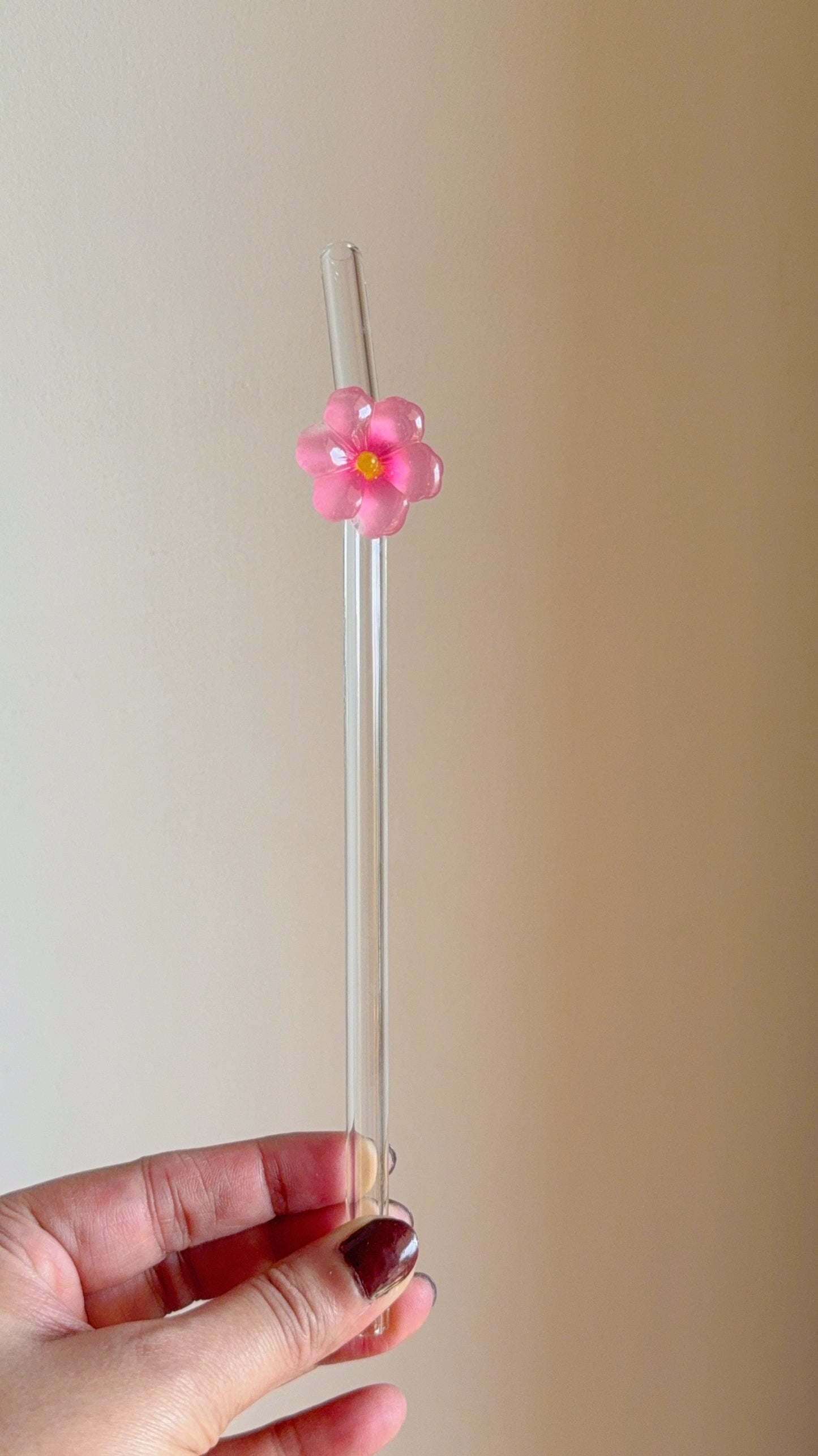 Set Of two Floral Straws