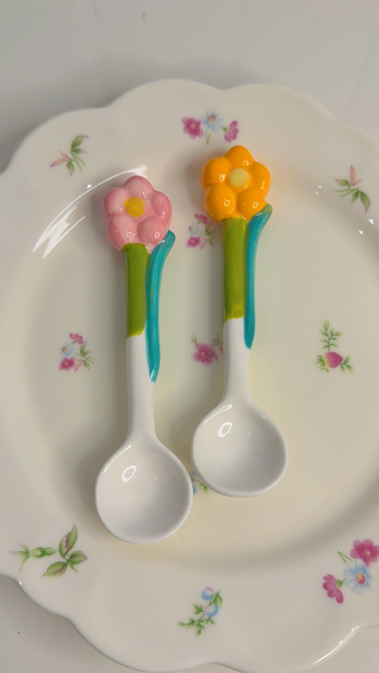 Set of Two Floral Spoons