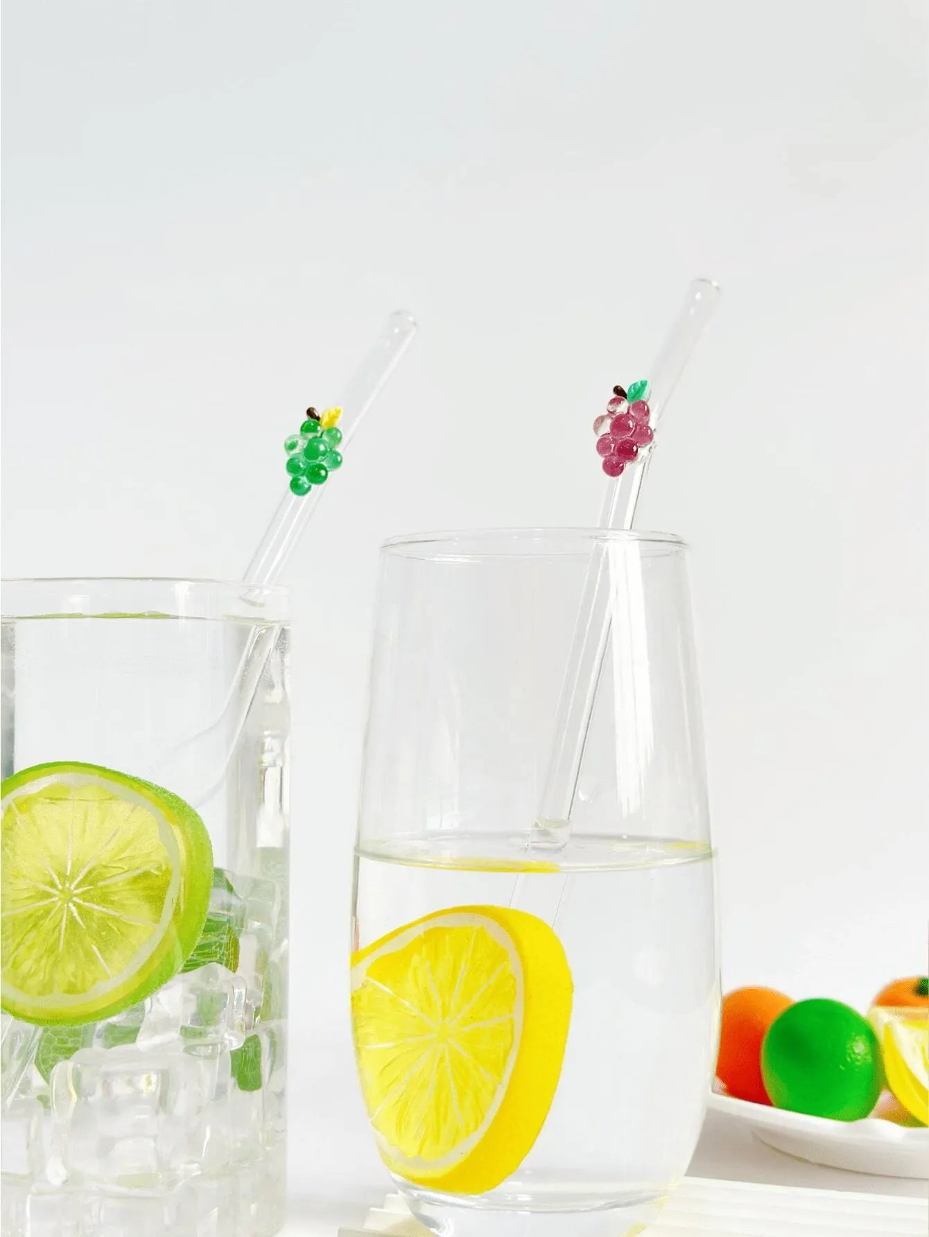 Set Of Two Grapes Straws