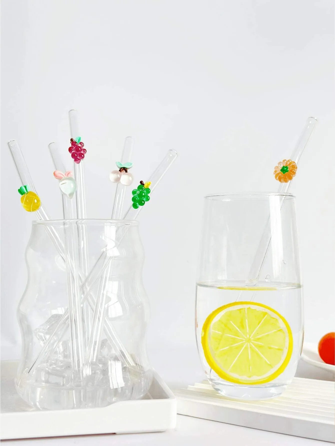 Set Of Two Grapes Straws