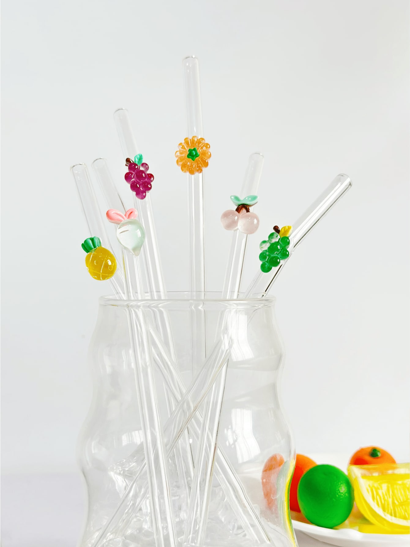 Set Of Two Grapes Straws