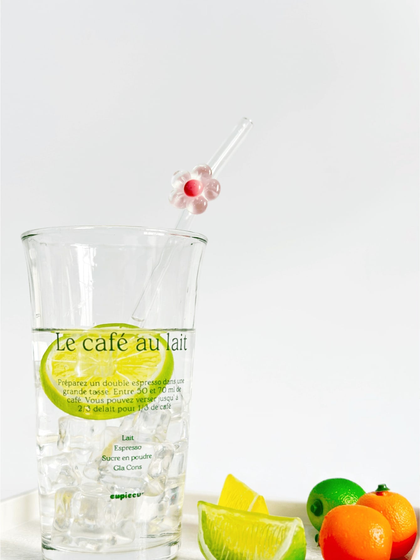 Flower Glass Straws Set of Two