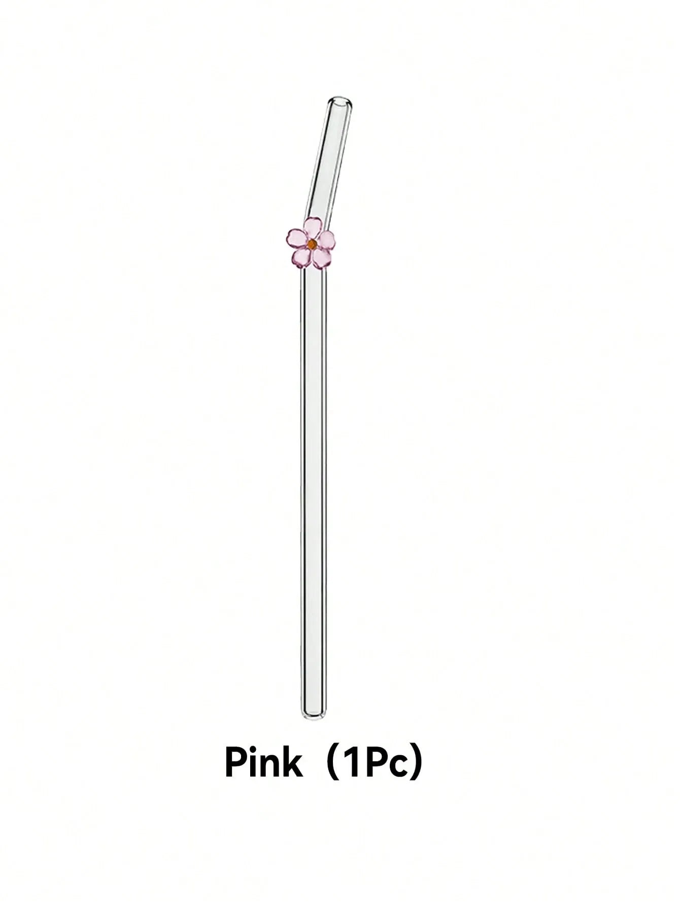 Set Of Four Flower Straws with Brush