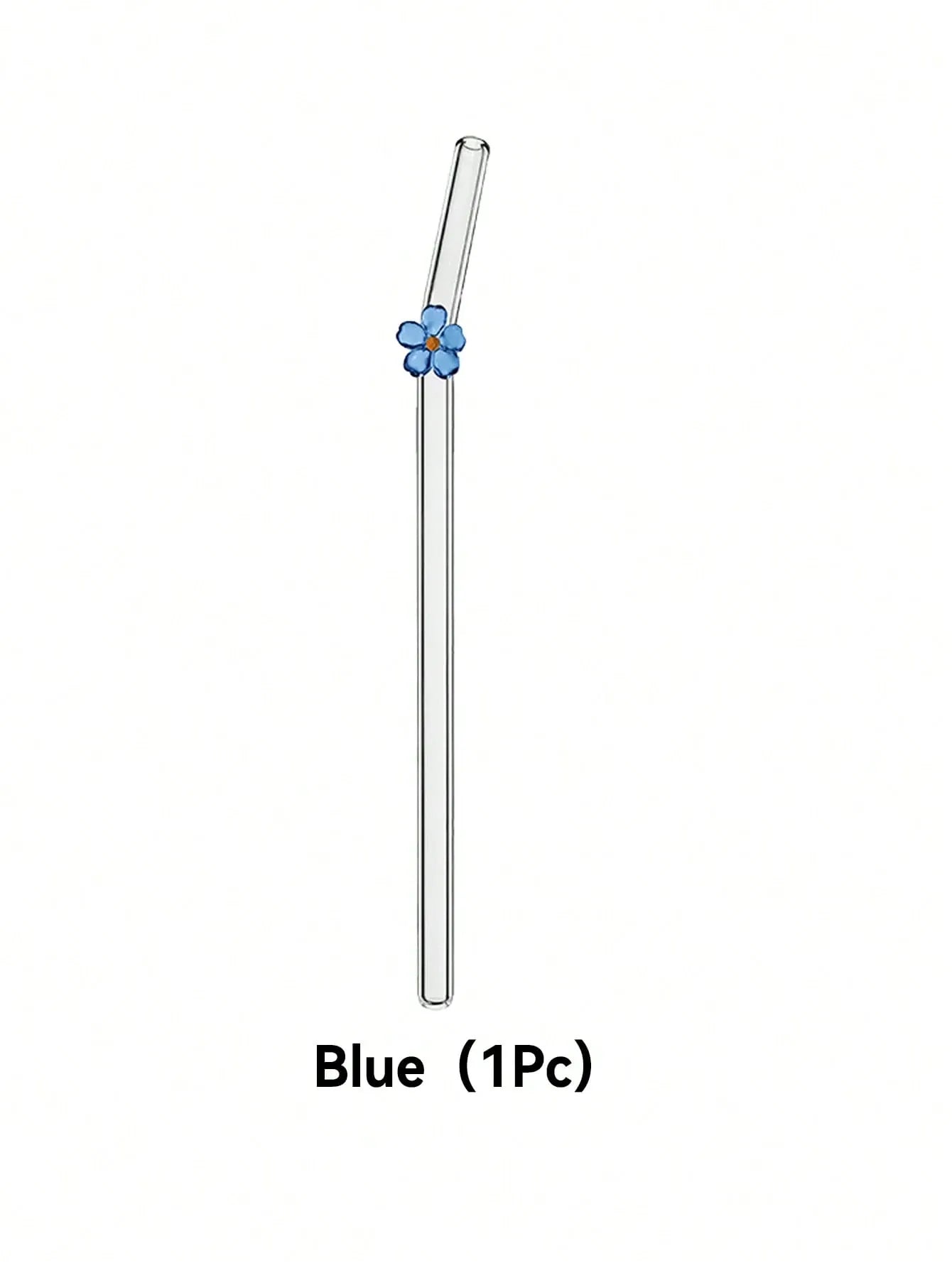 Set Of Four Flower Straws with Brush