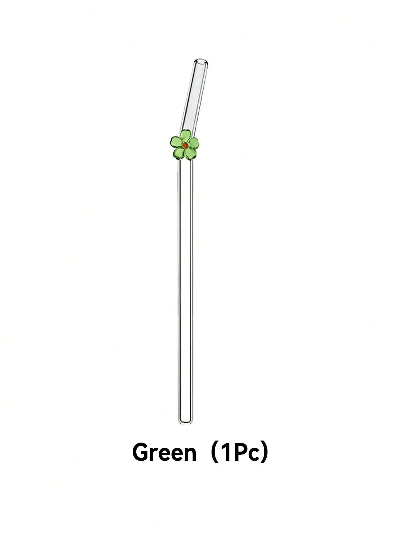 Set Of Four Flower Straws with Brush