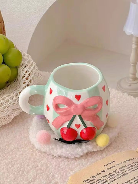 Cute Cherry Heart Coffee Mug