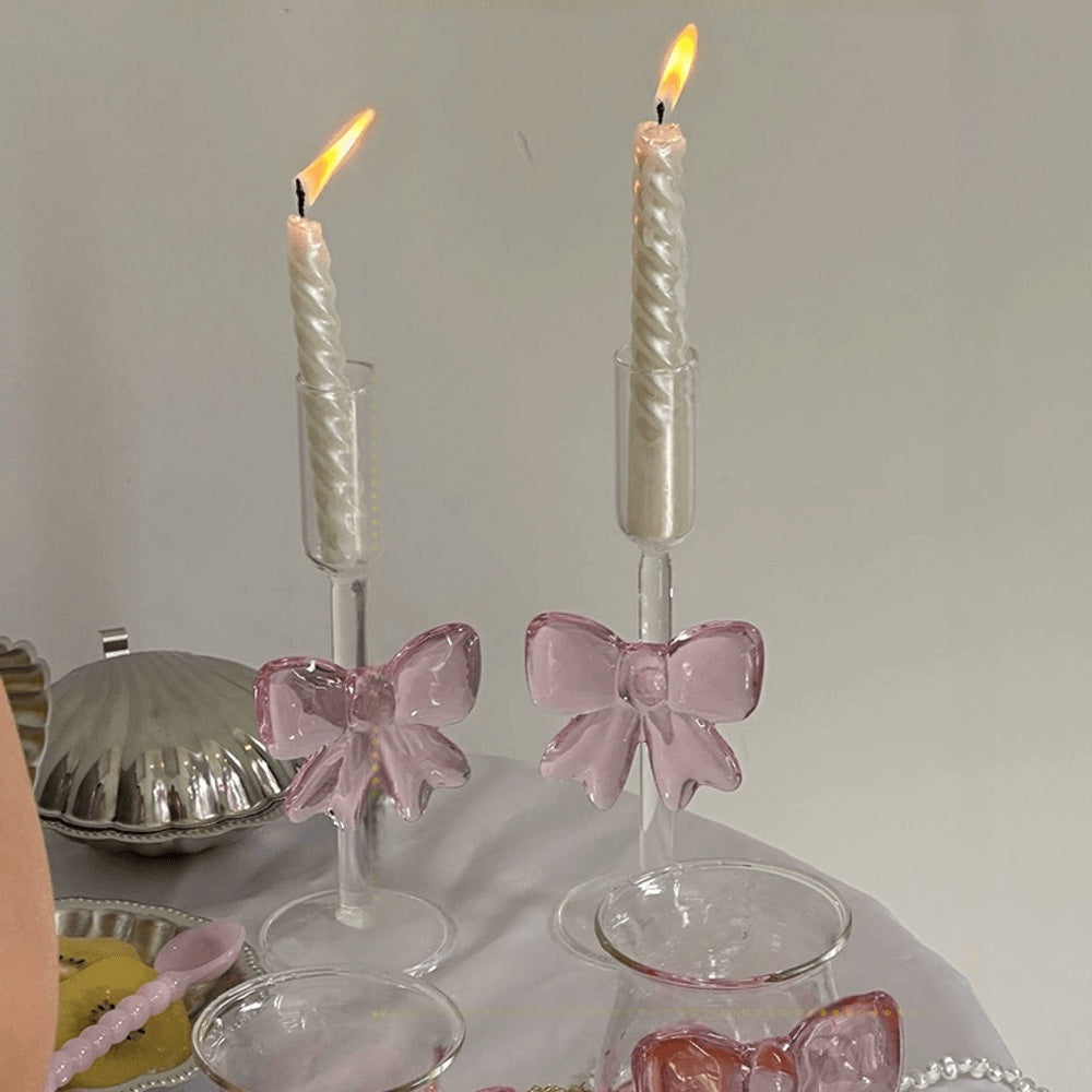 Bow Glass Candle Holder