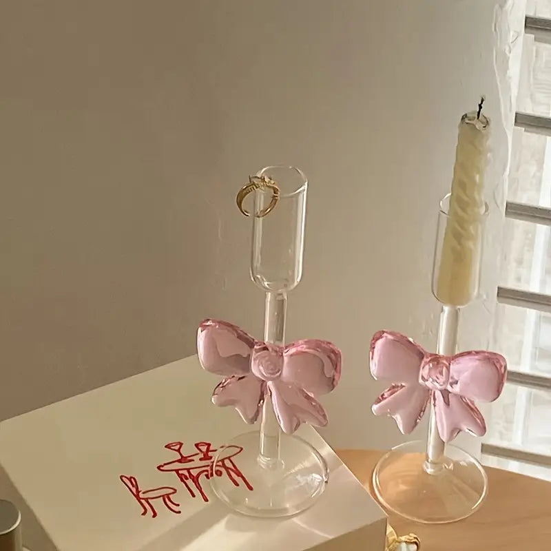 Bow Glass Candle Holder