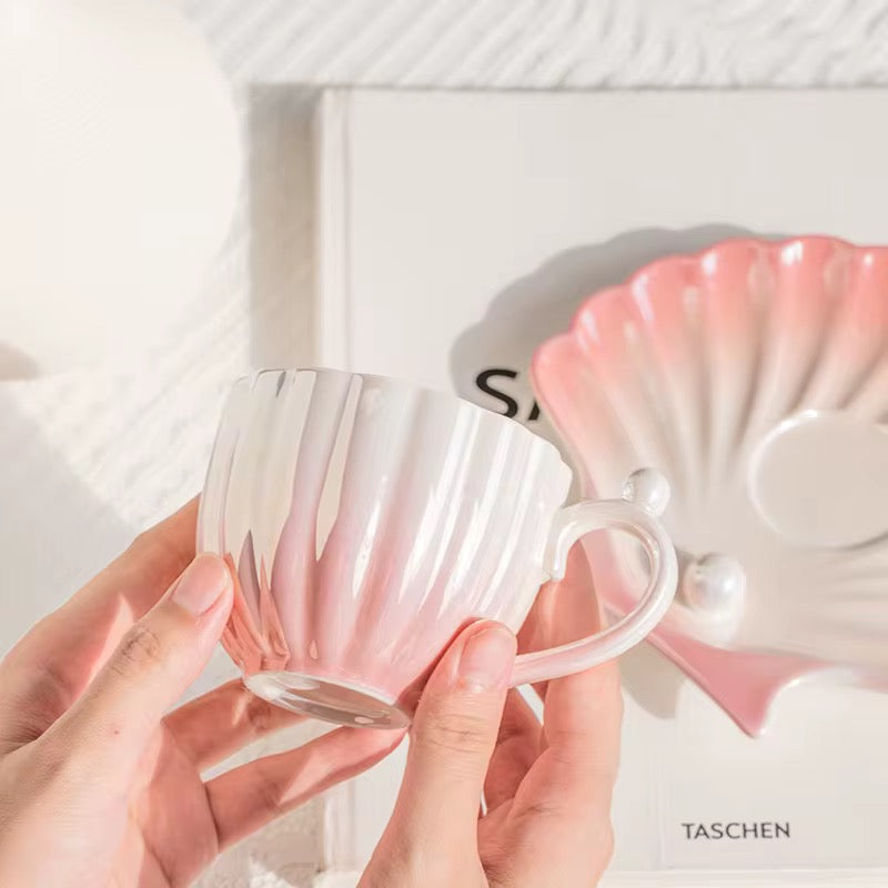 European Pearl Shell Cup and Plate