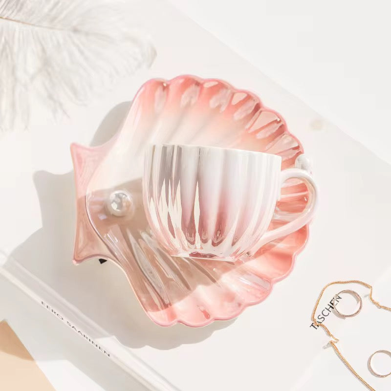 European Pearl Shell Cup and Plate