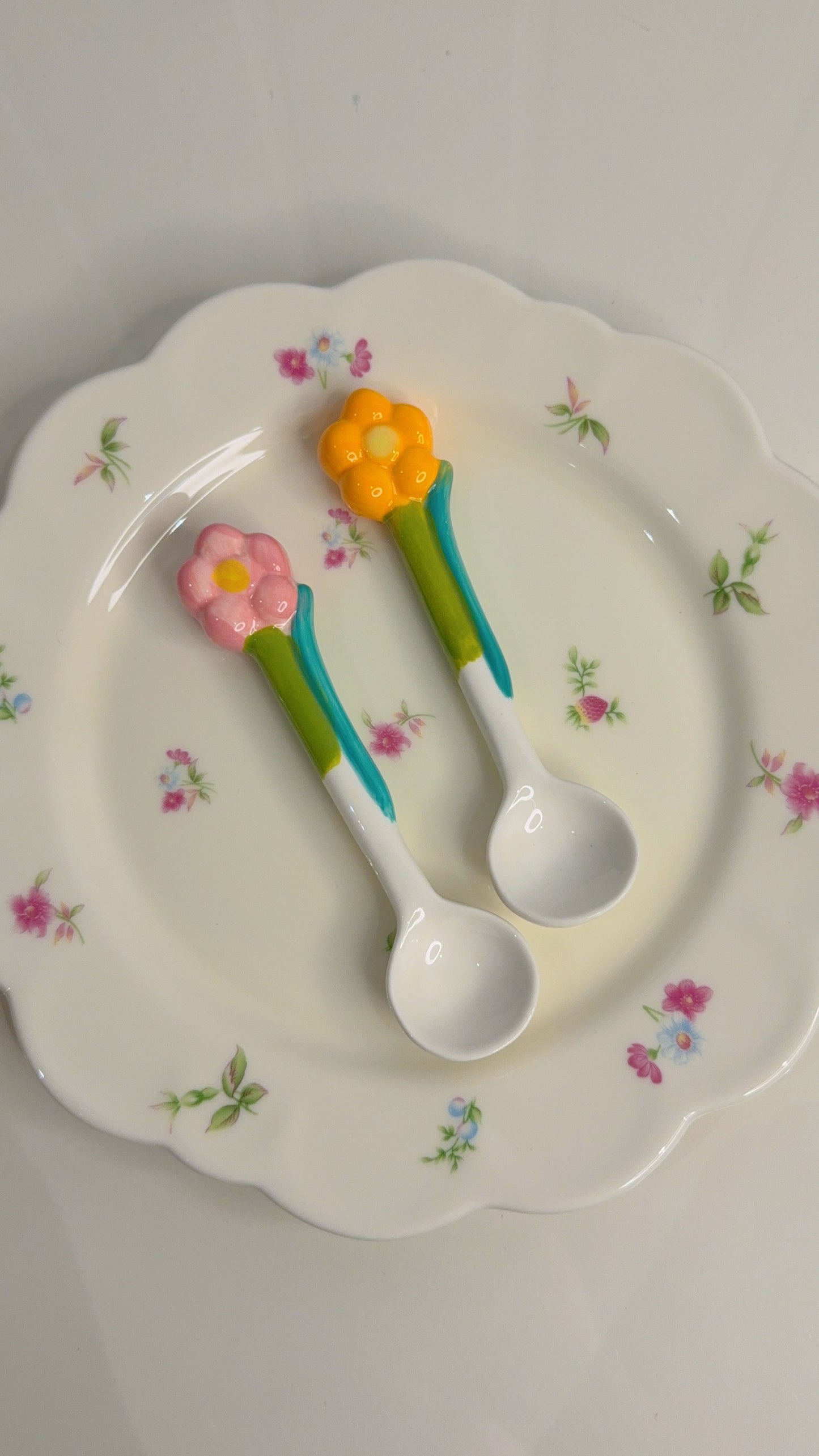 Set of Two Floral Spoons