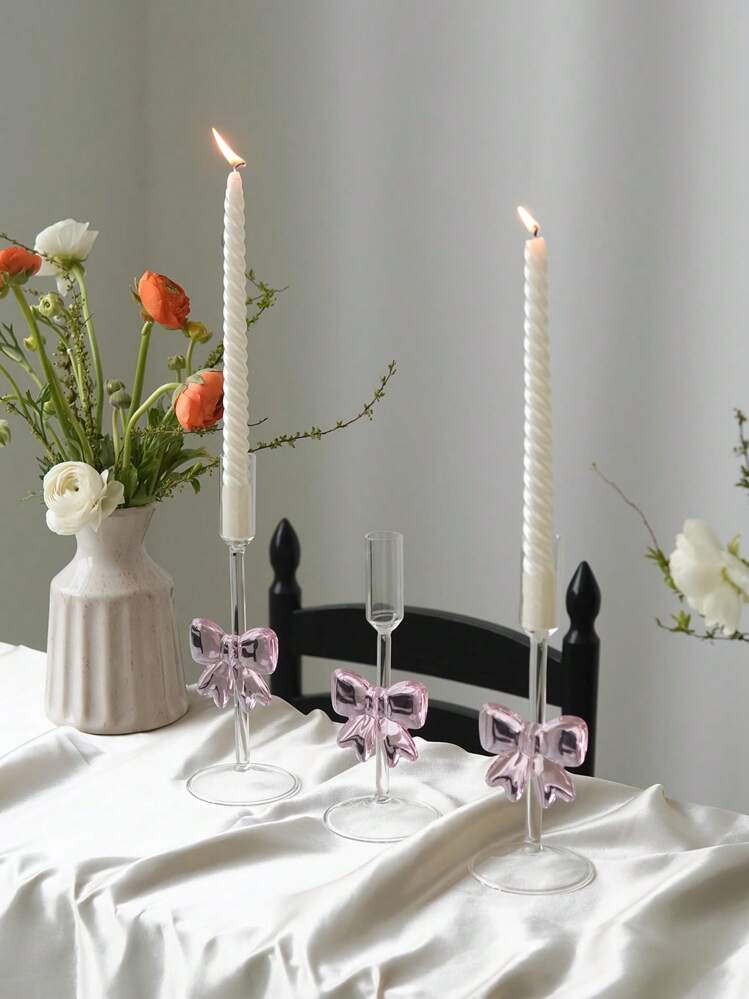 Bow Glass Candle Holder