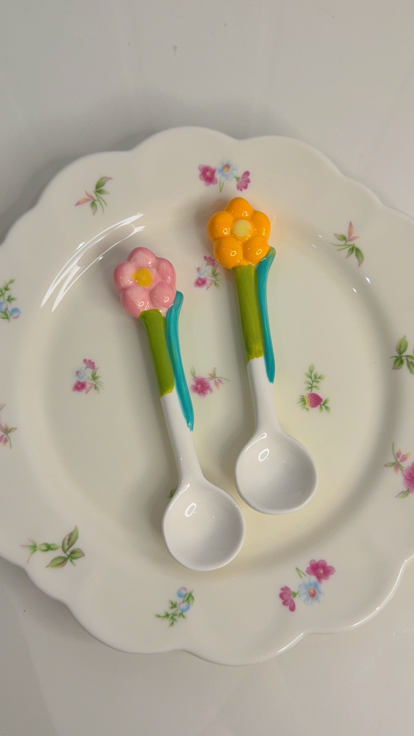 Set of Two Floral Spoons