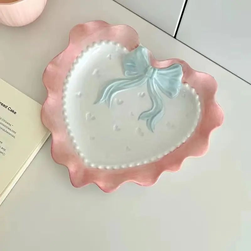 Pink and Blue Heart Plate