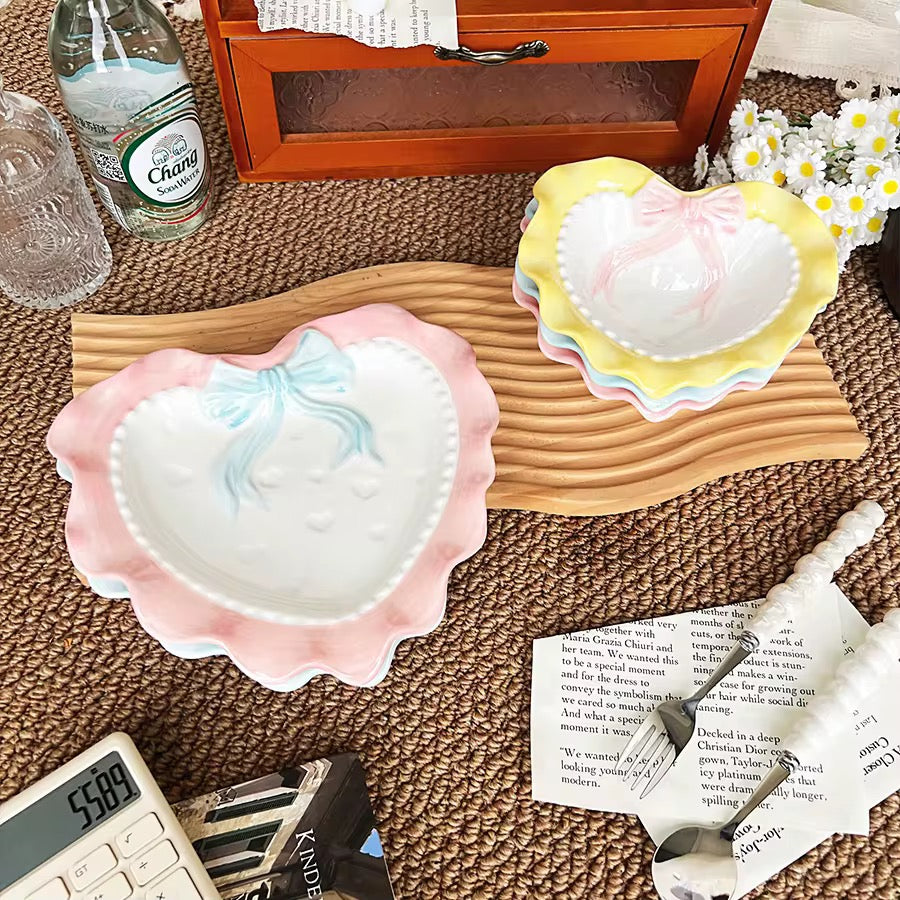 Pink and Blue Heart Plate