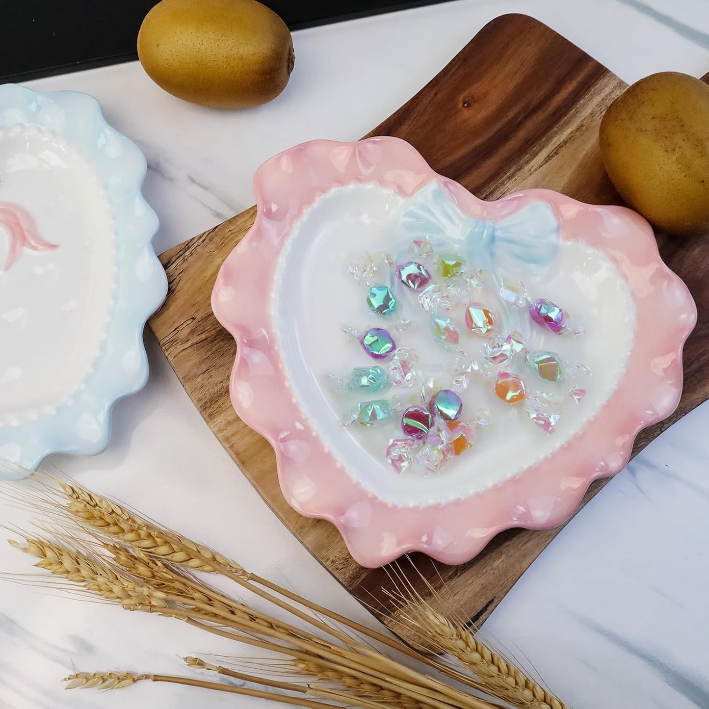 Pink and Blue Heart Plate