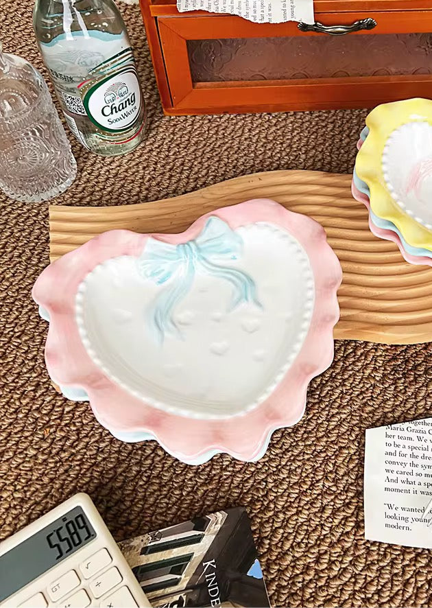 Pink and Blue Heart Plate