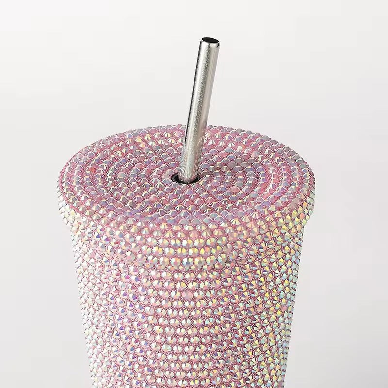 Pink Bling Stainless Steel Sipper Tumbler