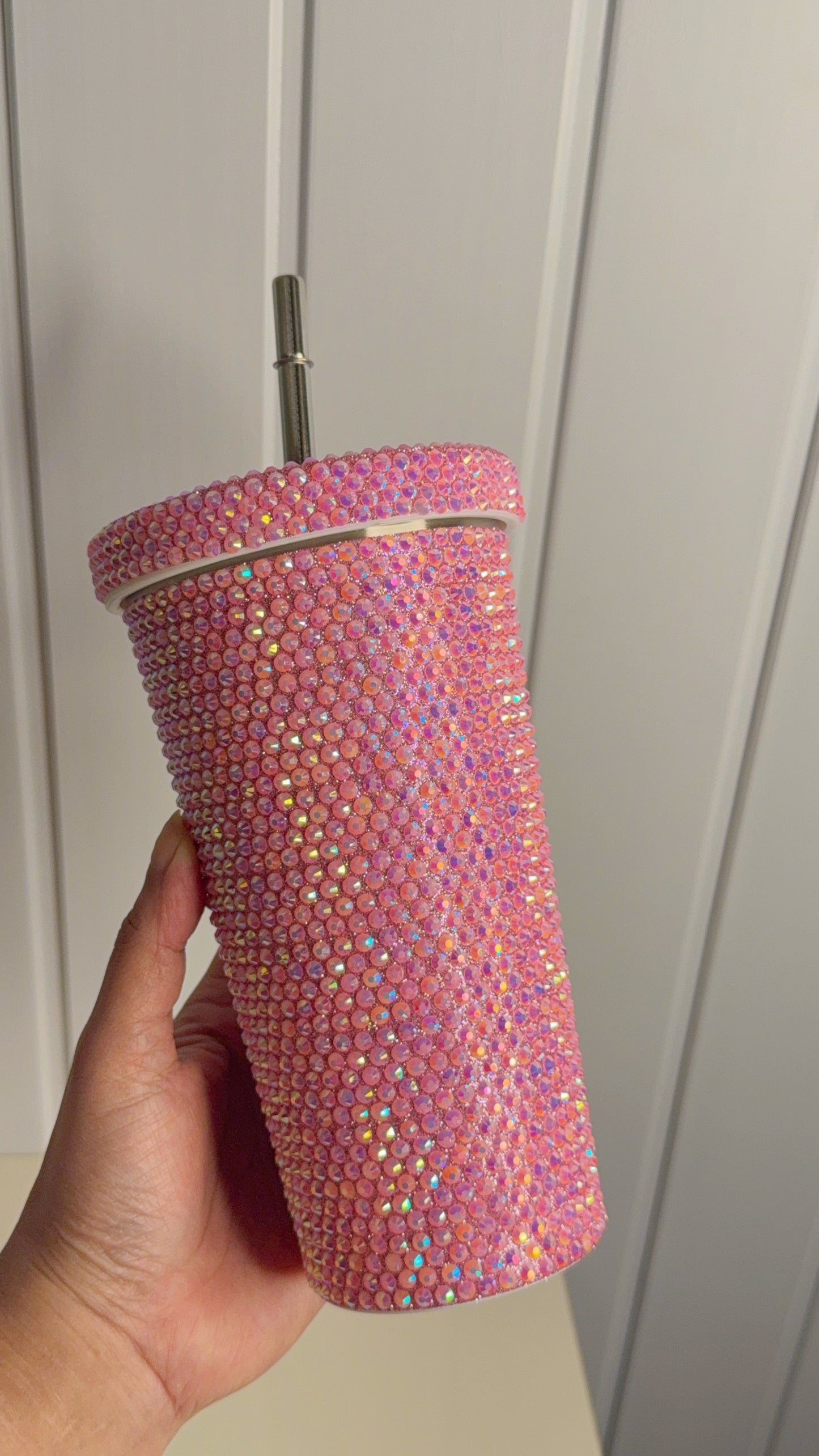 Pink Bling Stainless Steel Sipper Tumbler