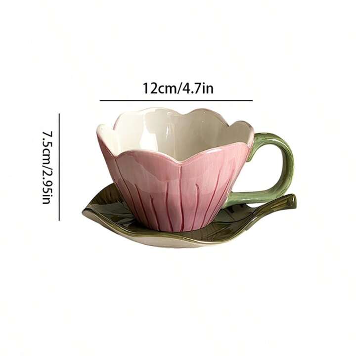 Tulip Flower and Leaf Saucer Set