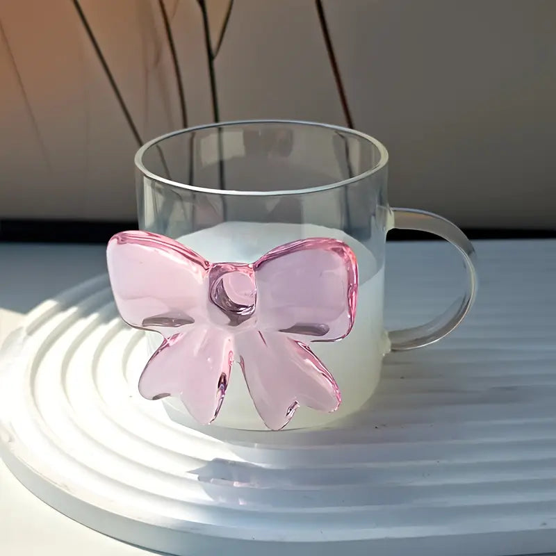 Pink Bow Glass Mug