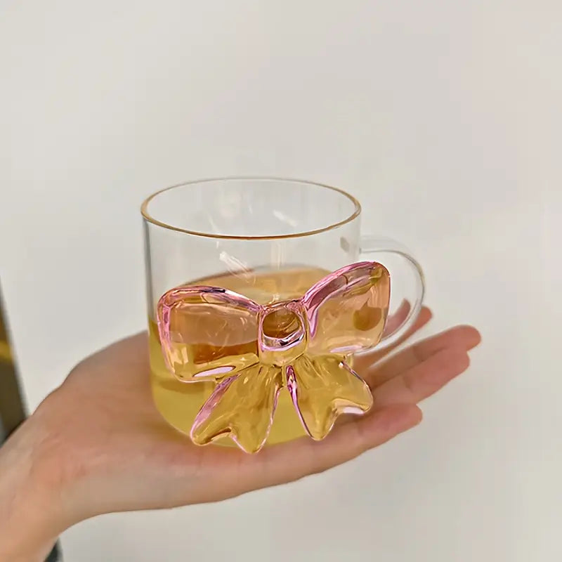 Pink Bow Glass Mug