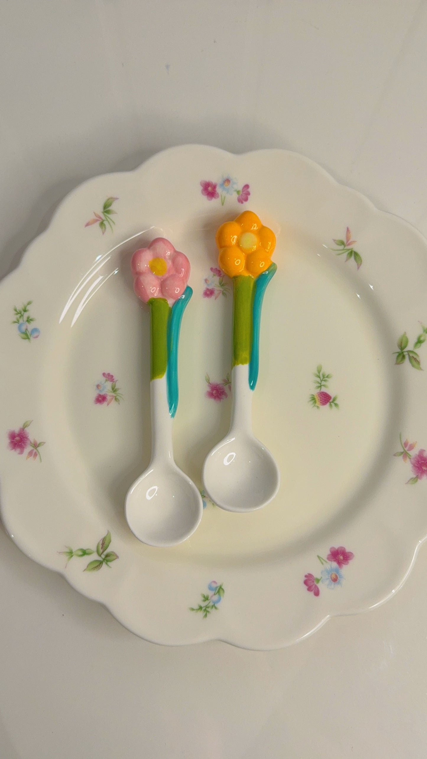 Set of Two Floral Spoons