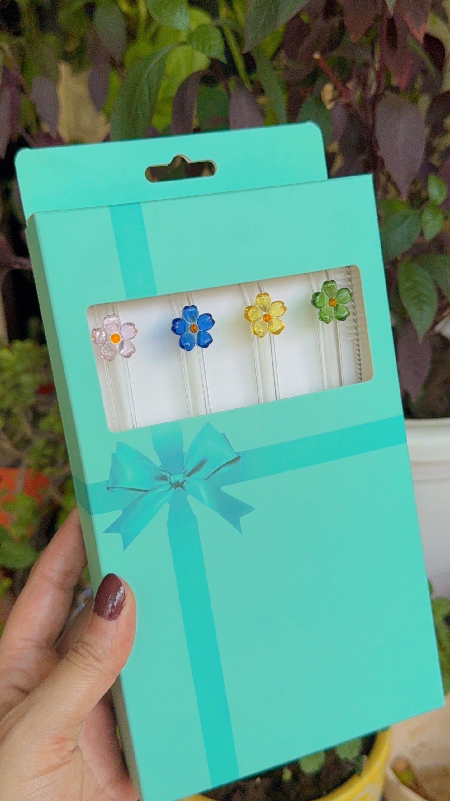 Set Of Four Flower Straws with Brush