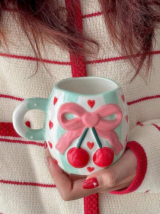 Cute Cherry Heart Coffee Mug