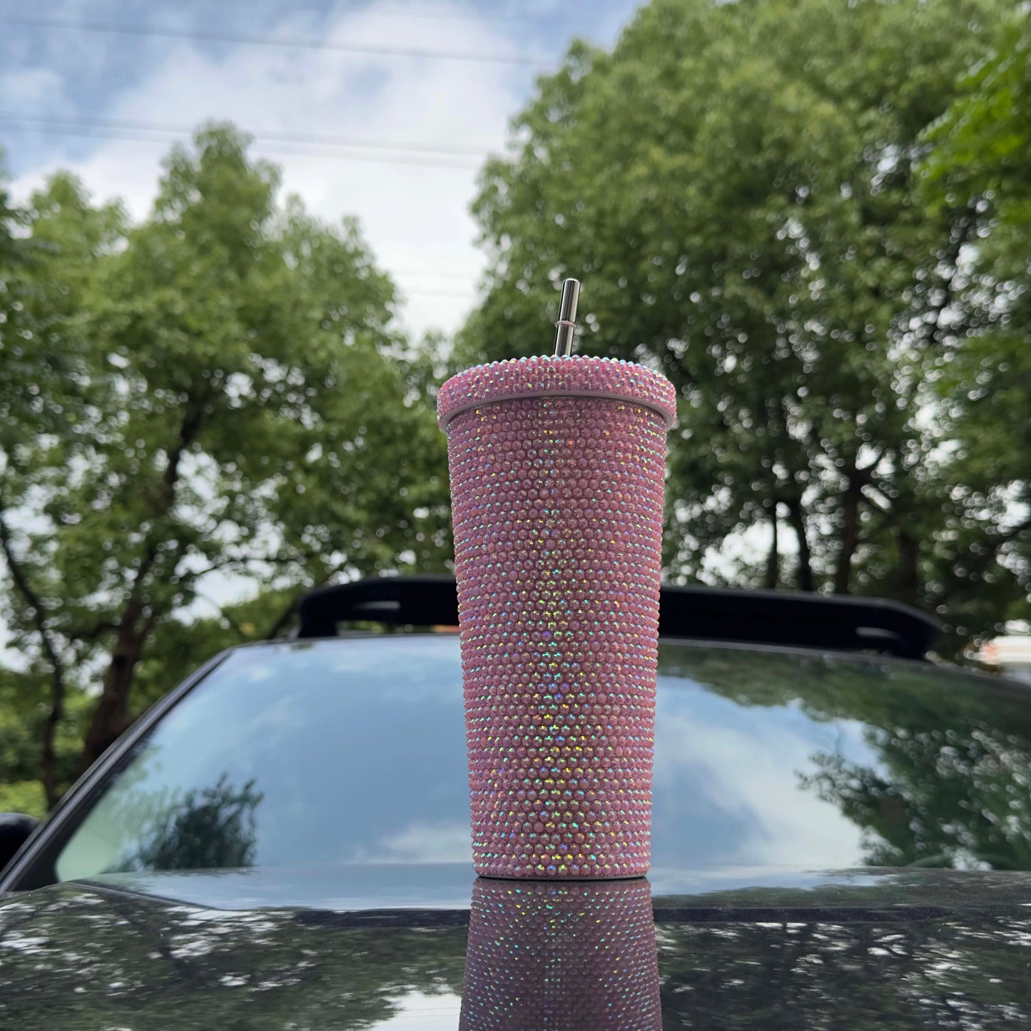 Pink Bling Stainless Steel Sipper Tumbler