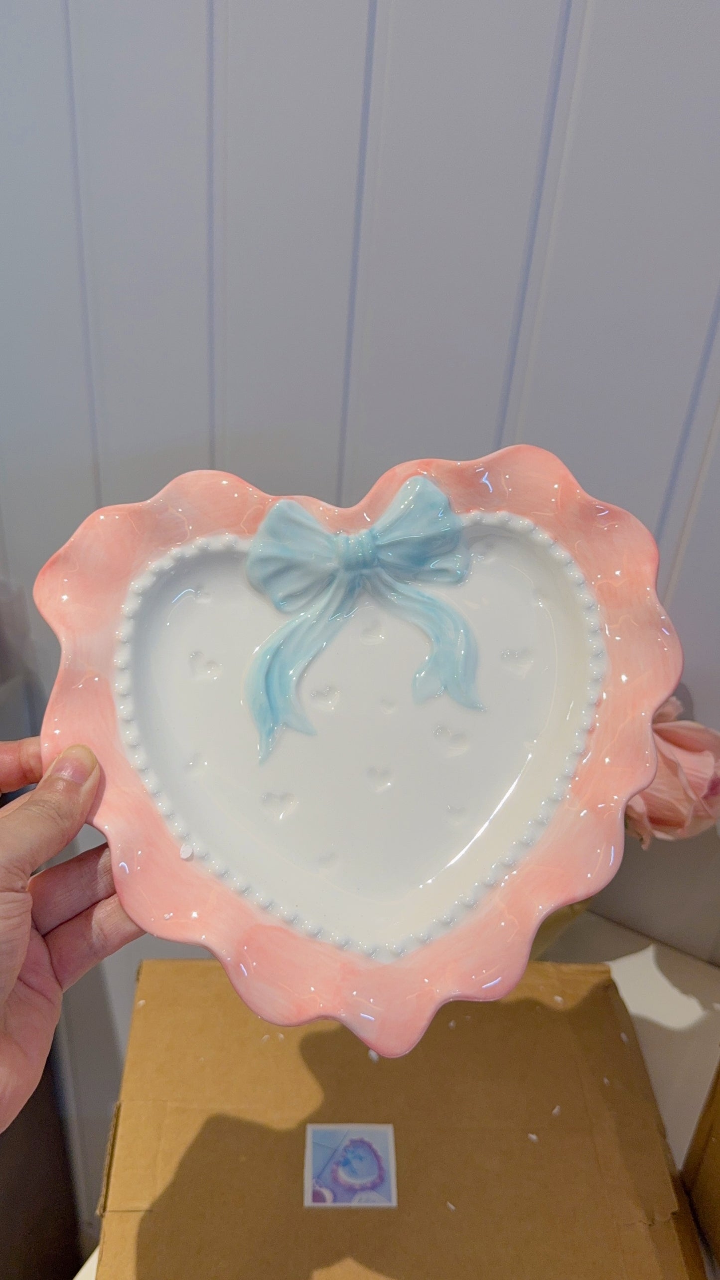 Pink and Blue Heart Plate