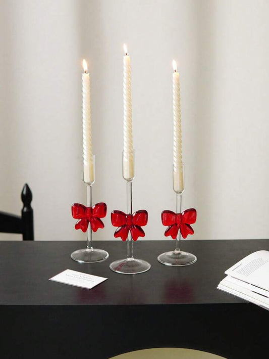 Red Bow Candle Holder