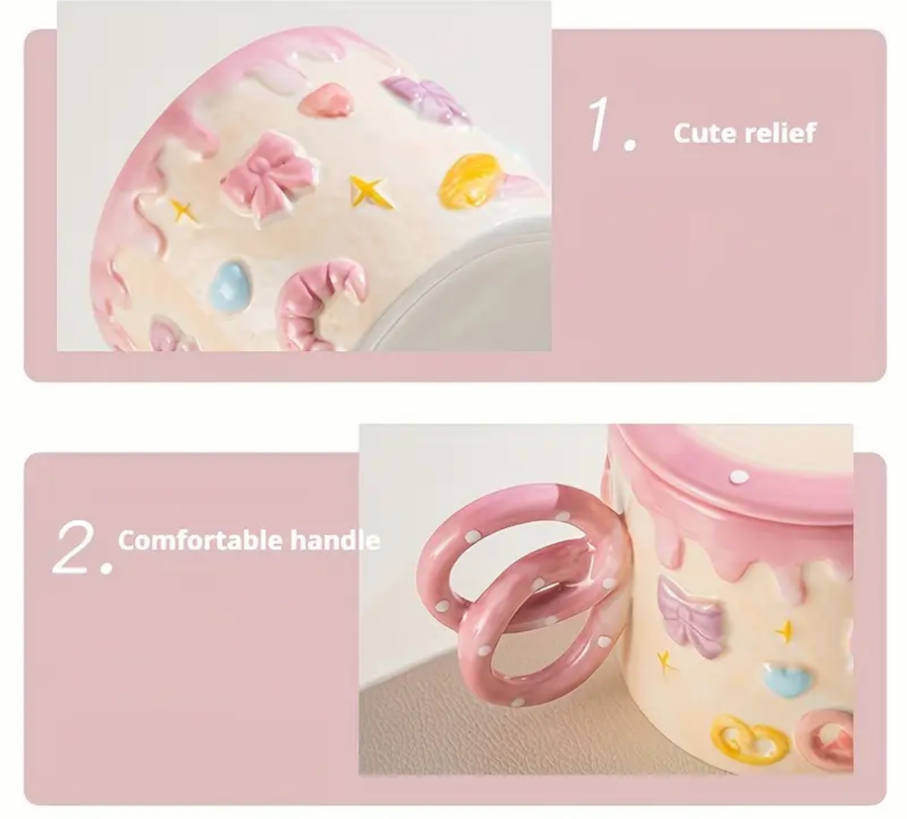 Pink bow and Pretzel Mug with Lid