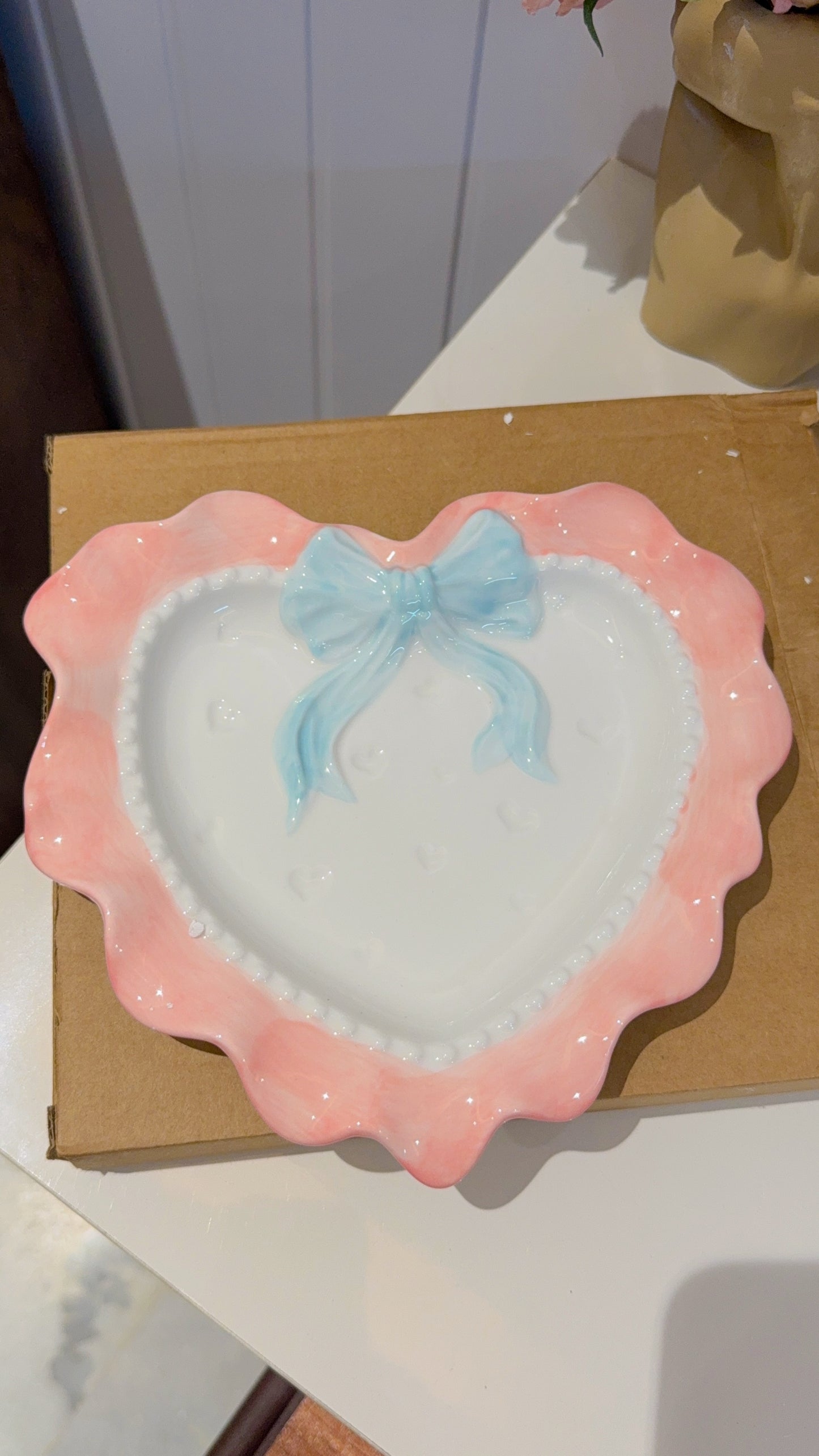 Pink and Blue Heart Plate