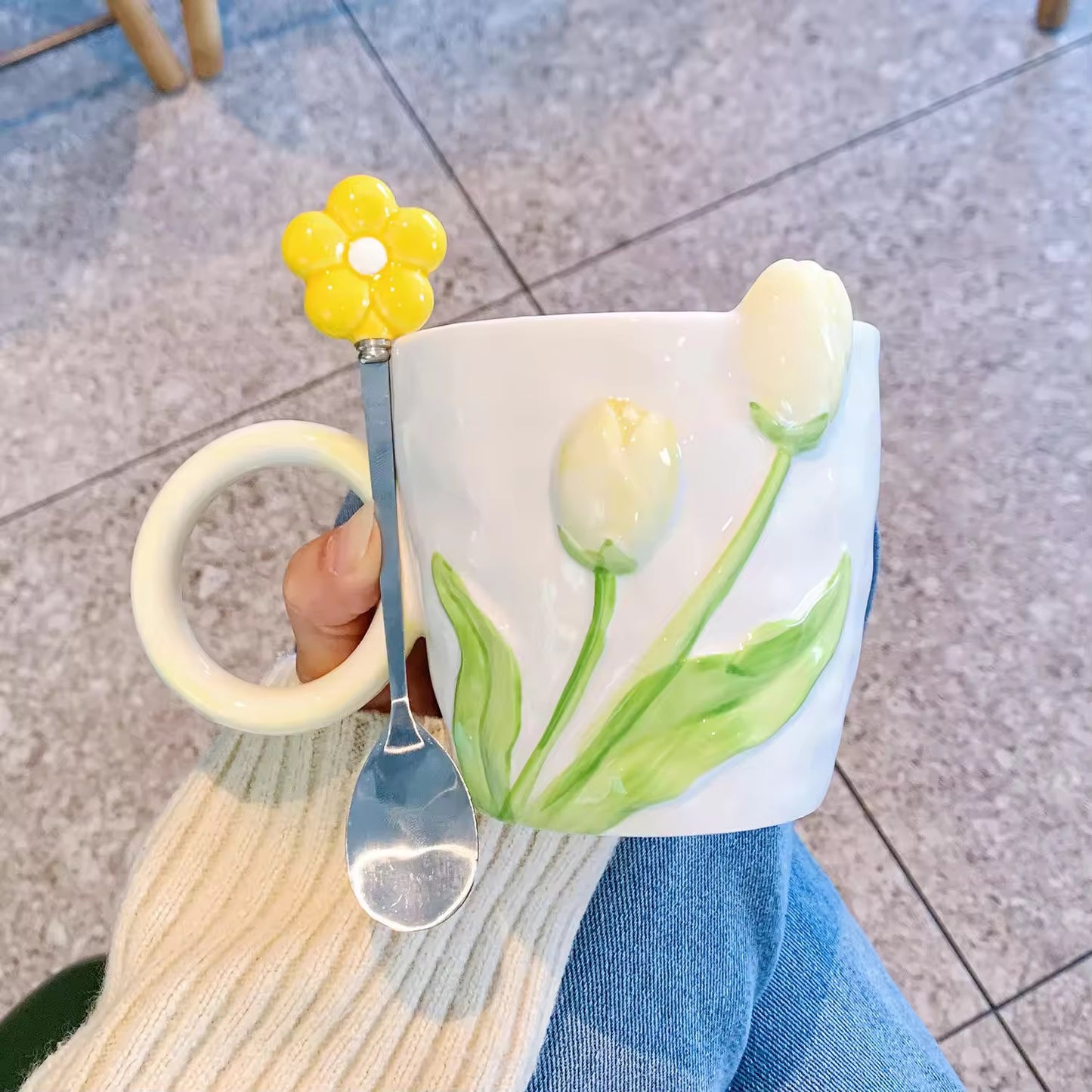 3D Tulip Coffee Mug ( without spoon )