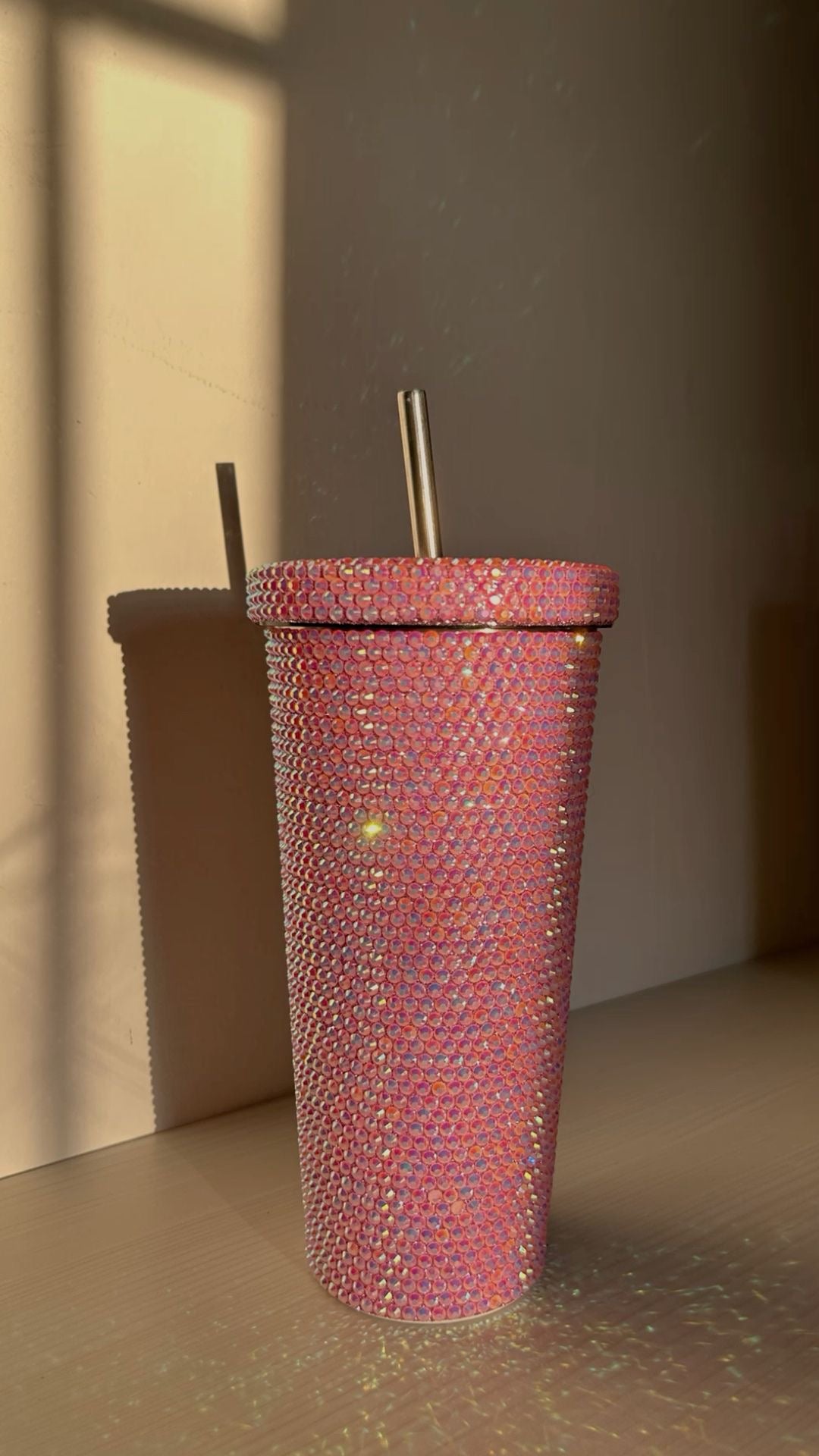 Pink Bling Stainless Steel Sipper Tumbler