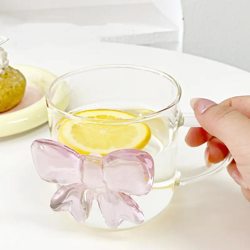 shop pink bow glass mug online india