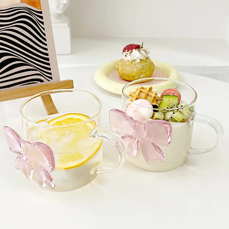buy and shop pink bow glass mug online pink bow mug