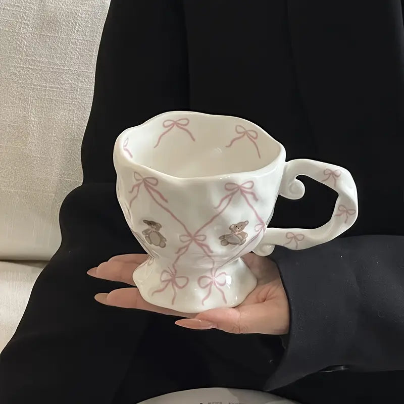 Buy Hand Painted Cute Bear Ceramic Aesthetic Coffee Mug online in india