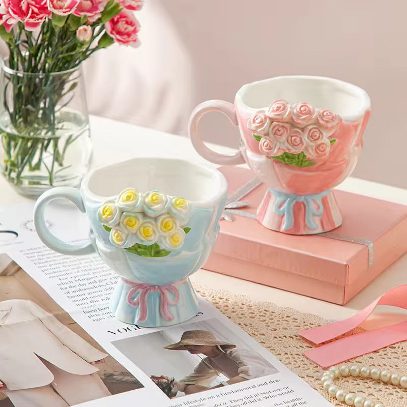 Cutest Rose Bouquet Coffee Mugs