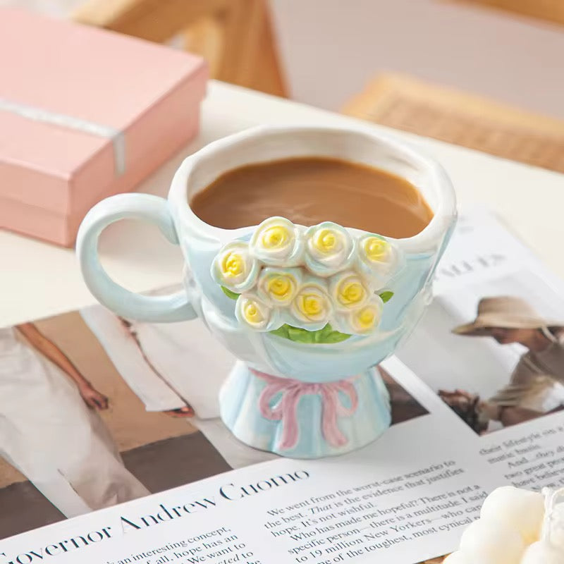 Cutest Rose Bouquet Coffee Mugs