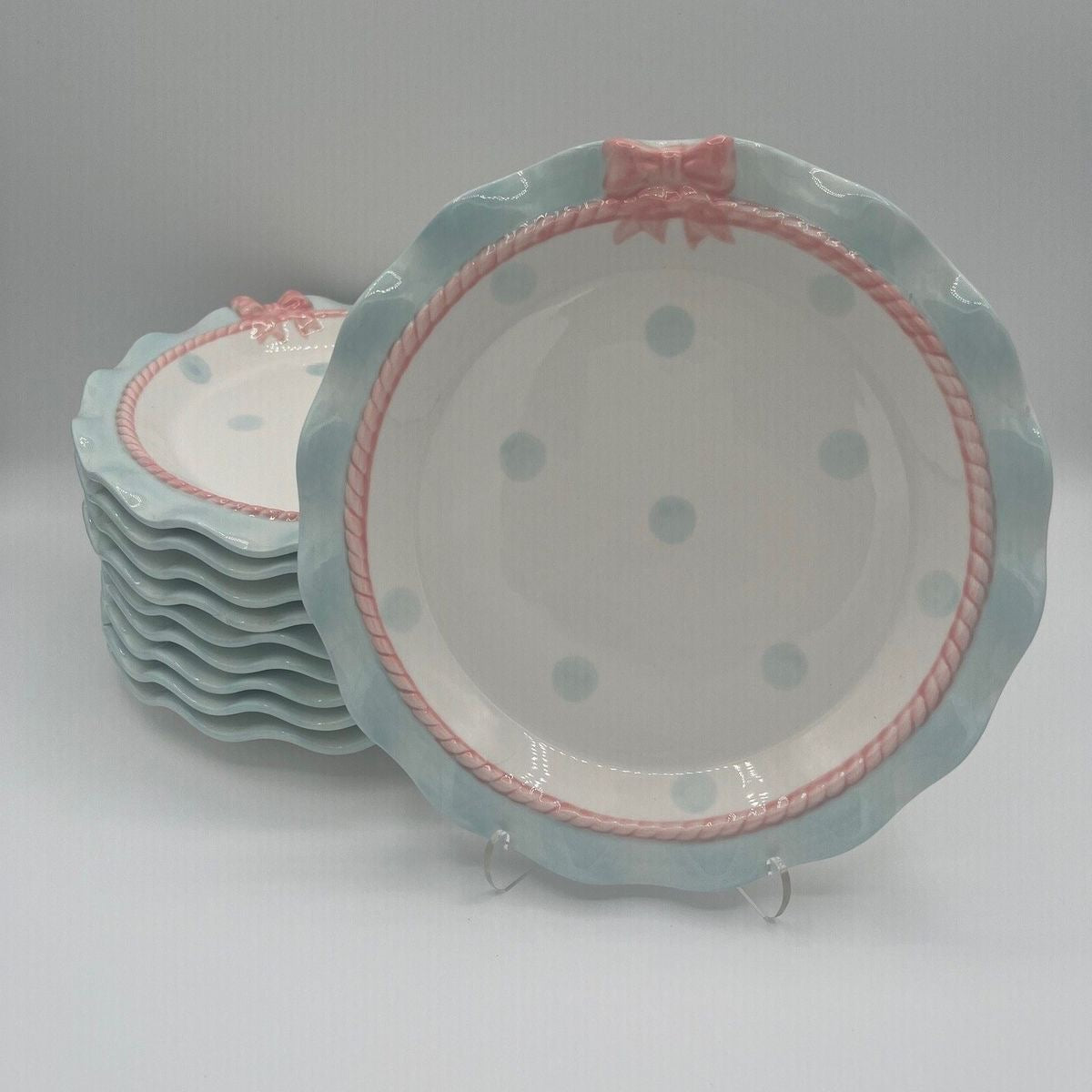 Cute Polka Bowknot Plate