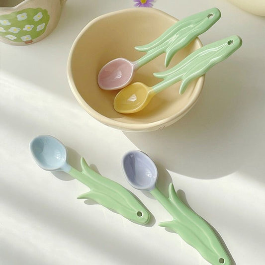 Set of Four Tulip Spoons