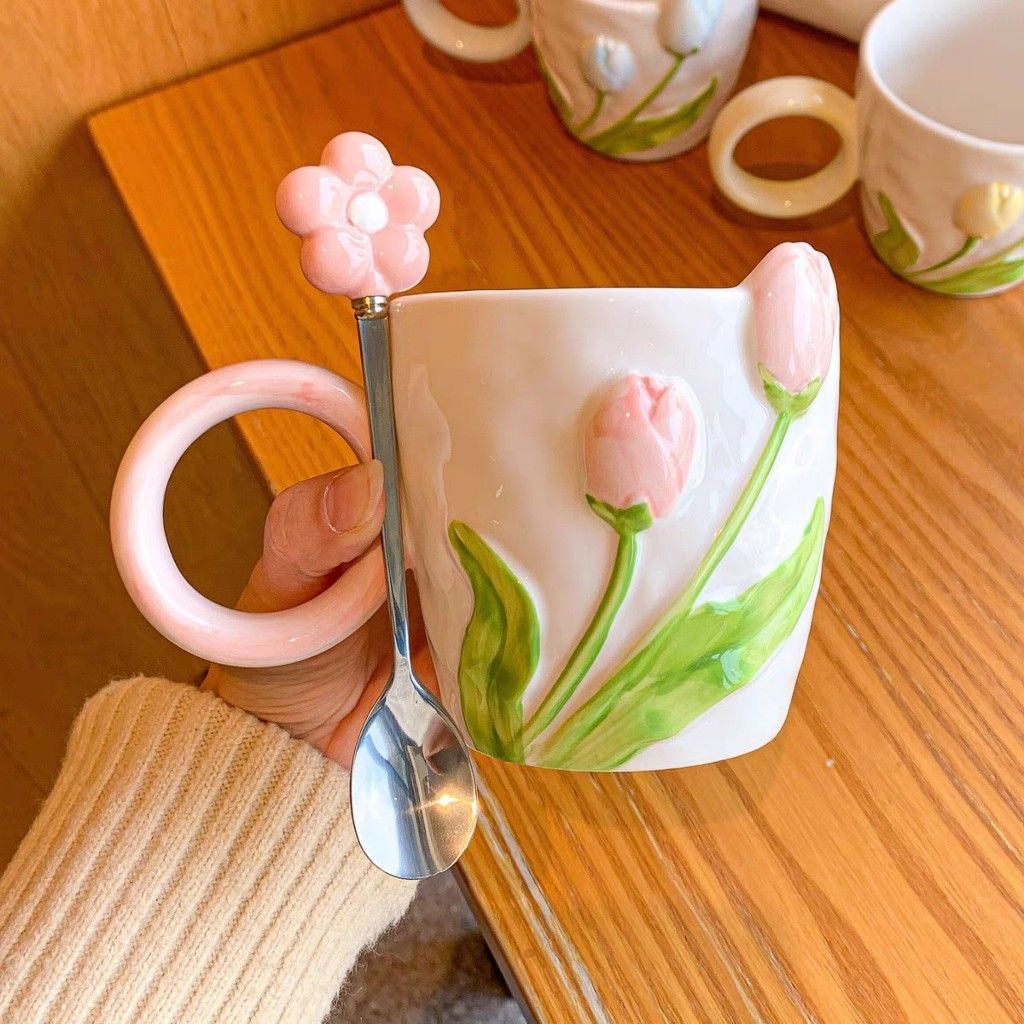 3D Tulip Coffee Mug ( without spoon )
