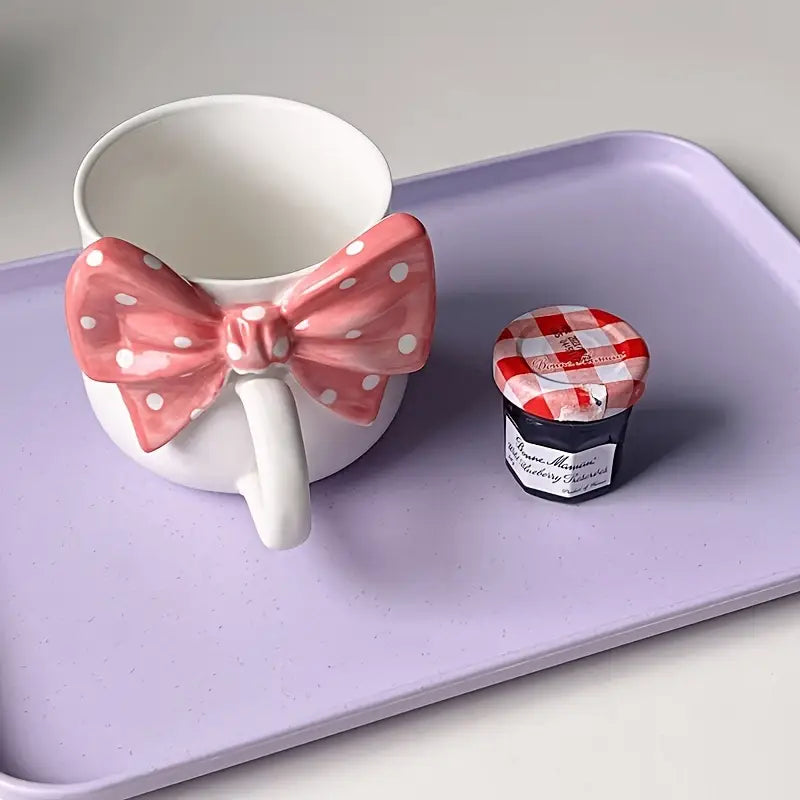 Polka Dot 3D Bow Design Aesthetic Coffee Mugs shop with ig finds