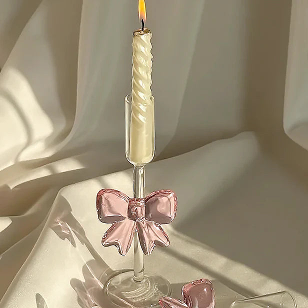 Bow Glass Candle Holder