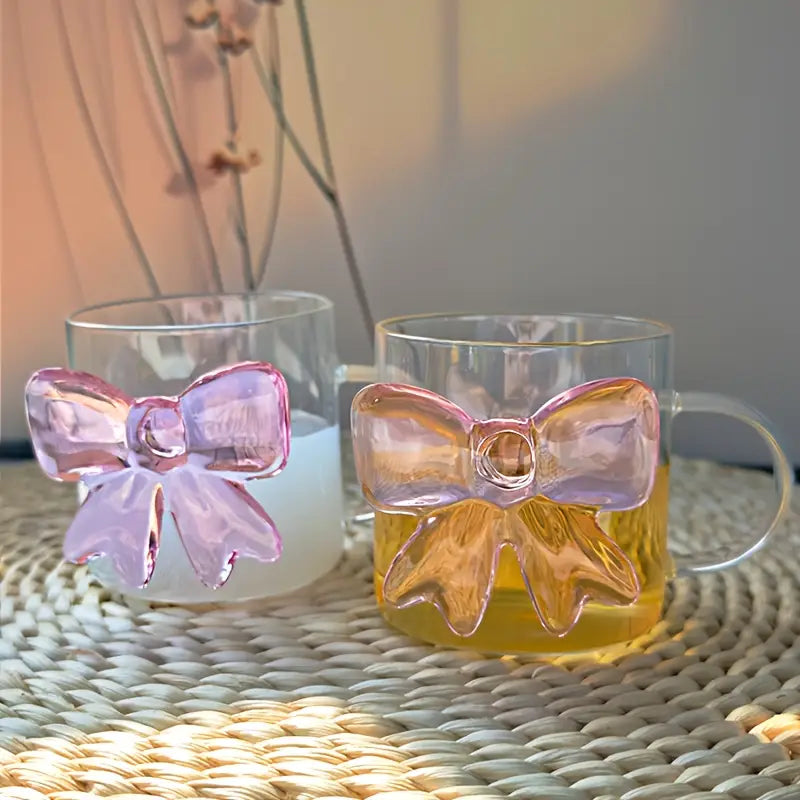 Pink Bow Glass Mug