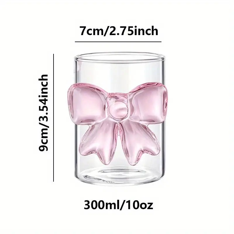 Pink Bow Glass Set of Two