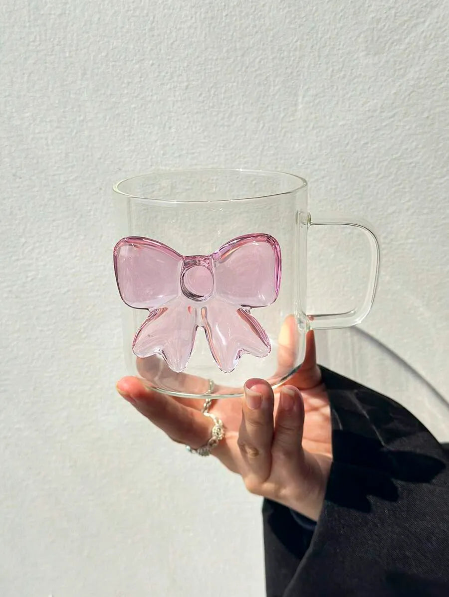 Pink Bow Glass Mug