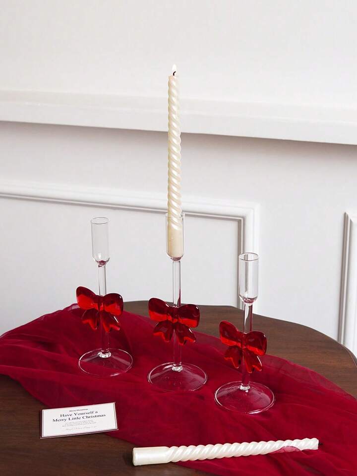 Red Bow Candle Holder
